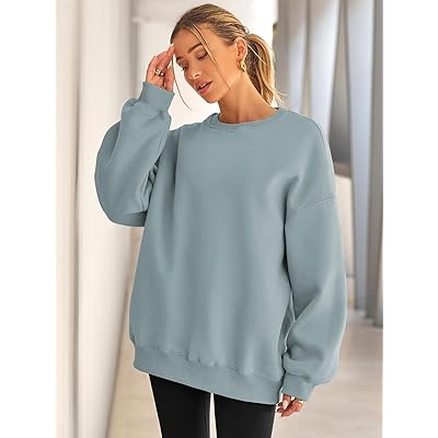 EFAN Womens Oversized Sweatshirts Hoodies Fleece Crew Neck Pullover  Sweaters Casual Comfy Fall Fashion Outfits Clothes 2024