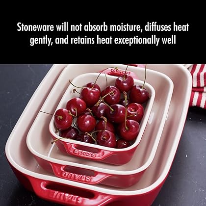 Staub Ceramic Baking Dish Set, 3pc, Cherry