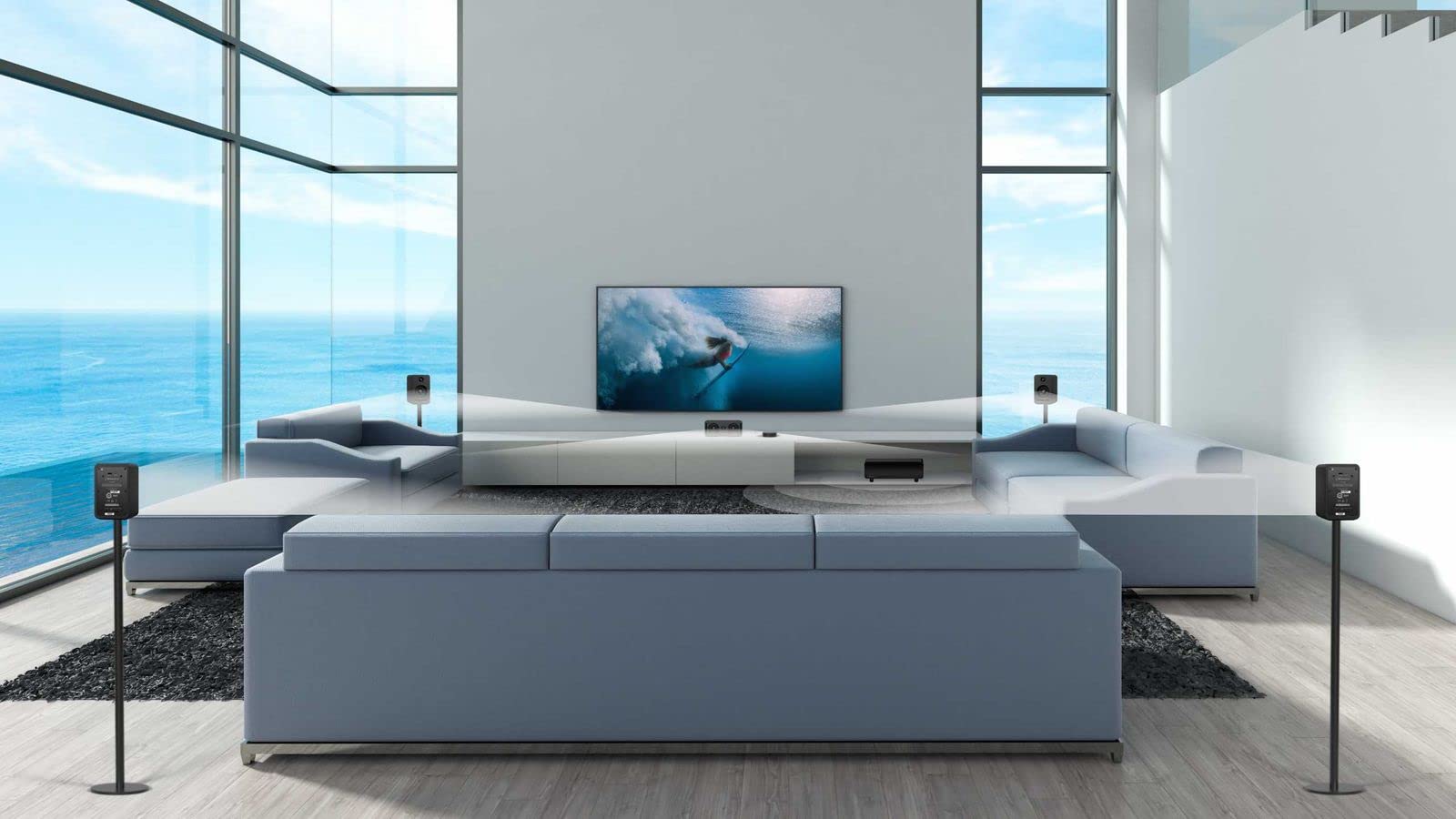 Platin Monaco 5.1.2 Home Theater System - Wireless Surround Sound System Upward Firing Speakers - THX Tuned & WiSA Certified