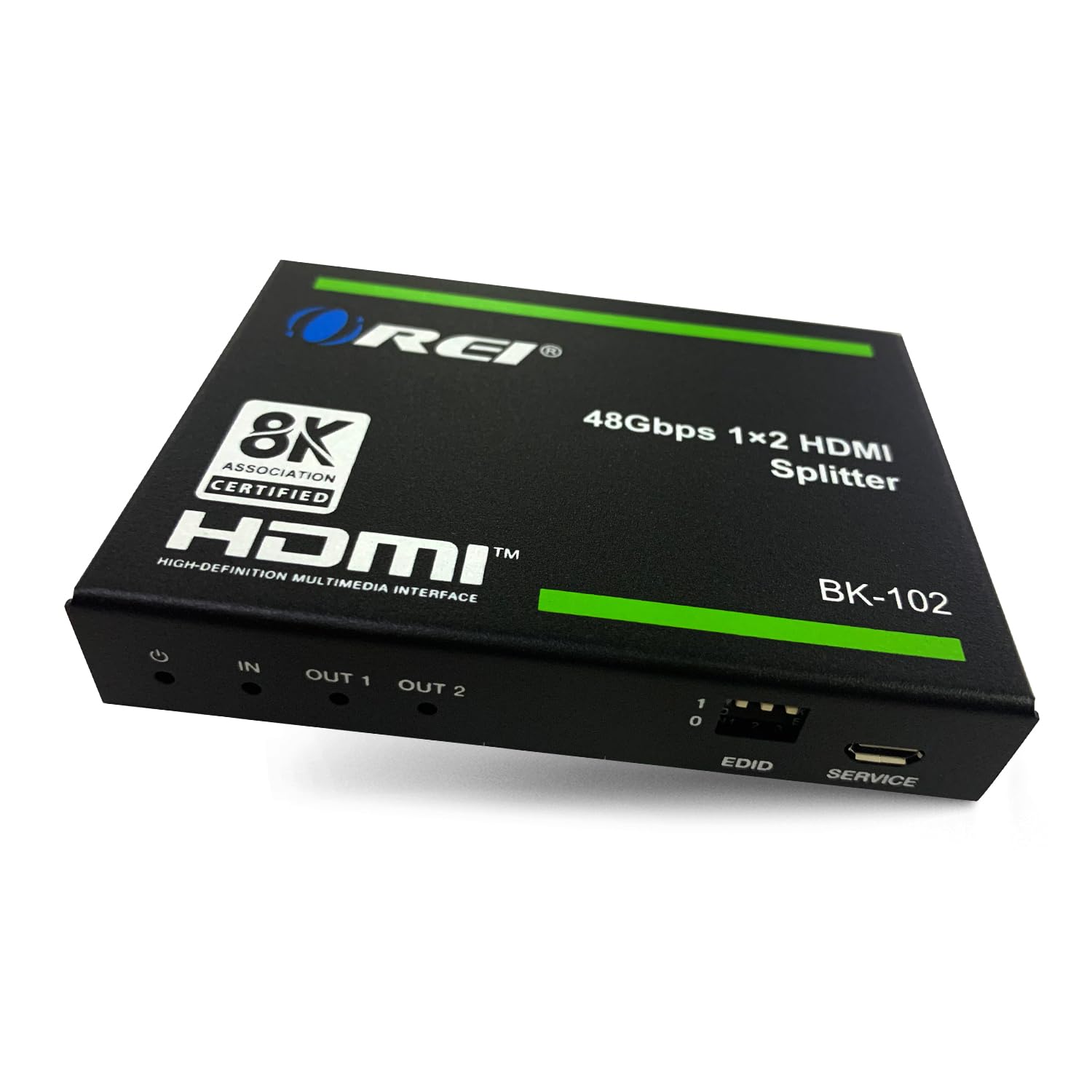 OREI 8K HDMI Splitter 1 X 2, Duplicate/Mirror Any HDMI Signal UltraHD Supports Upto 4K @ 120Hz EDID HDCP 2.3 - (BK-102)