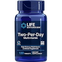 Life Extension Two-Per-Day High Potency Multi-Vitamin & Mineral Supplement - Vitamins, Minerals, Plant Extracts, Quercetin, 5-MTHF Folate & More - Gluten-Free - Non-GMO - 120 Tablets