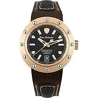 Cuscinetto Mens Analogue Automatic-self-Wind Watch with Calfskin Bracelet TLF-T01-5, brown