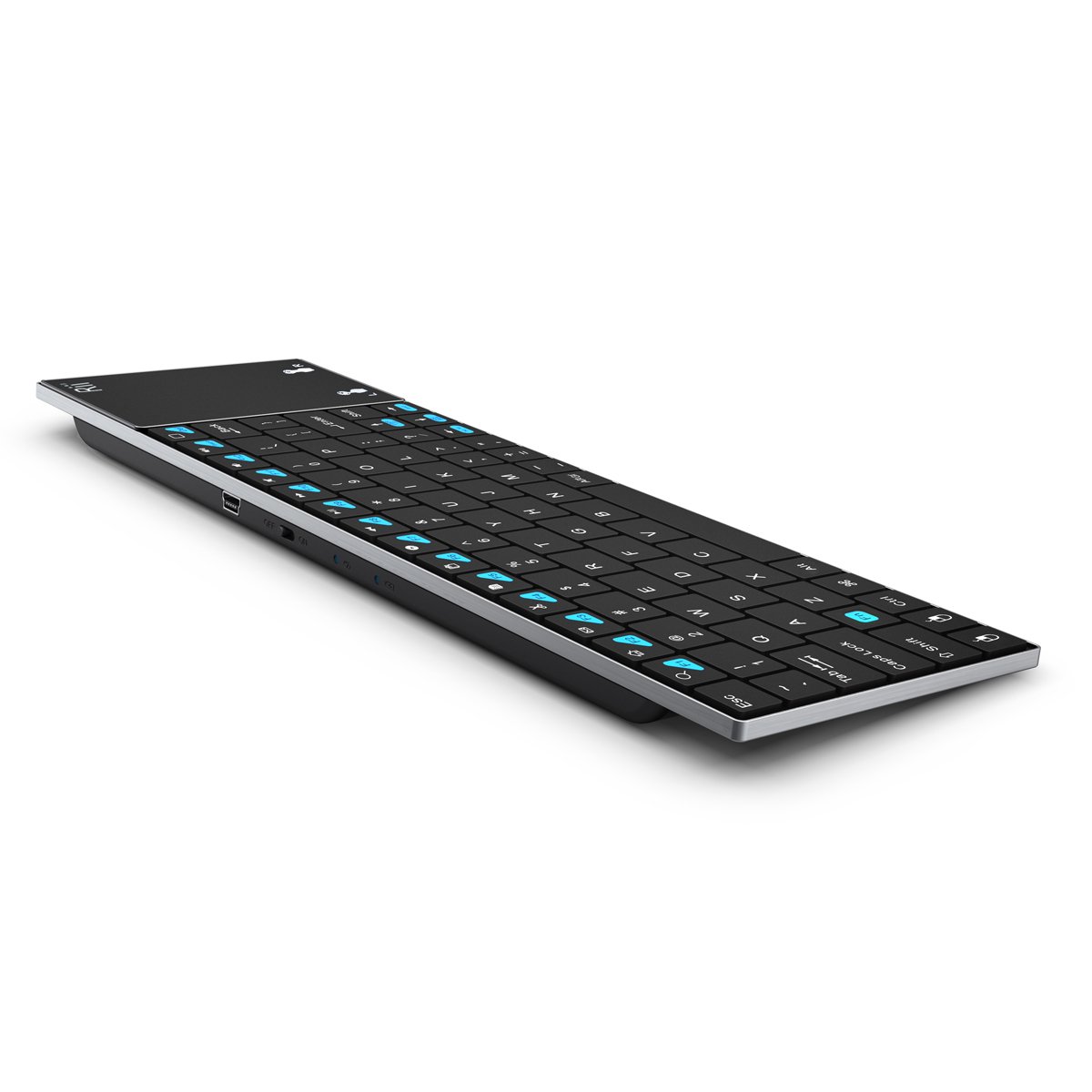 Rii Mini K12 Ultra Slim Wireless Keyboard with Touchpad for Travel Media Player Game Console (Mini k12)