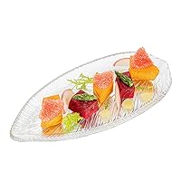 Restaurantware Vetri 11.8 x 5.5 Inch Glass Serving Dish 1 Durable Unique Serving Dish - Leaf Design Dishwashable Clear Glass Dinnerware For Hot Or Cold Foods