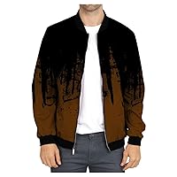 DuDubaby Autumn And Winter Men'S Printed Thin Jackets Men'S Casual Versatile Printed Jackets