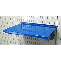 Wall Control Pegboard Shelf 12in Deep Pegboard Shelf Assembly for Wall Control Pegboard and Slotted Tool Board – Blue
