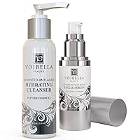 Organic Face Wash and Natural Anti-Aging Facial Serum Vitamin C Complex - Voibella Serum Bundle for Men and Women