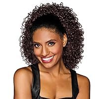 Hairdo 16Inch Coily Curly Cinched Pocket Attachment Pony Hairpiece, R6/30H Chocolate Copper
