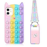 Fidget Pop Phone Case for iPhone 11 Case, Stress Relief Push Pop Bubble 3D Cartoon Funny Kawaii Cute Fun Soft Silicone Design Cover for Girls Kids Boys (for iPhone 11 6.1