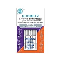 Schmetz Size 80/12 Chrome Microtex Machine Needles 5/Pkg, White