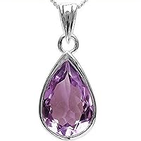 Jewelry-Schmidt-Necklace / chain with large Amethyst Drop Pendant 4.00 carat