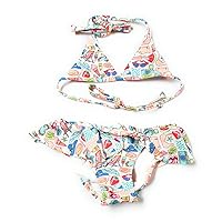 Seafolly Kids Girls' Seaside Lane Triangle Bikini (Infant/Toddler/Little Kids), Multi, 2