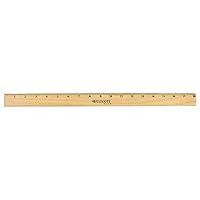 Westcott 05018 Beveled Wooden Ruler with Single Metal Edge, 18 Inch