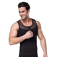 BaronHong Original Zip Up Men's Chest Compression Shirt to Hide Gynecomastia Moobs