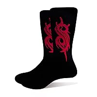 Slipknot Unisex Red Tribal Logo Black Socks Size US 10-13