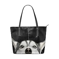 Women Tote Handbag Cute Cavalier King Charles Spaniel Dog Black PU Leather Top-Handle Shoulder Bag