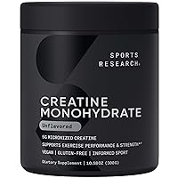 Creatine Monohydrate - Gain Lean Muscle, Improve Performance and Strength and Support Workout Recovery - 5 g Micronized Creatine - 10.58 oz