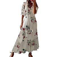 XJYIOEWT Mother of The Bride Dresses Tea Length Plus Size,New Women's Medium and Long Sleeve Dress with Tassels Wide BOH