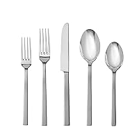 Fortessa Viggo Stainless Steel Flatware, Satin Stainless Steel, 20 Piece Place Setting, Service for 4