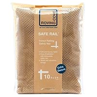 Roving Cove Stair Banister Guard 10ft x 3ft, Railing Safety Net for Baby Proofing, Child Safety Gate Cover, Balcony Mesh Netting, Almond Brown