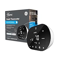 CYNC Smart Thermostat for Home, Energy Star Certified, Smart Home Programmable Wi-Fi Thermostat, Works with Amazon Alexa and Google Home, Digital Touch Screen, Black