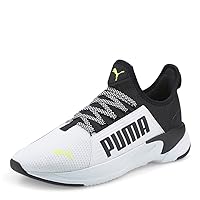 PUMA Men's SOFTRIDE PREMIER SLIP-ON Sneaker, Puma White-Puma Black-Yellow Alert, 11.5