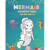 Mermaid Coloring Book for kids ages 4-8: A collection of 30 captivating mermaid coloring pages crafted for children aged 4-8