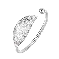 Bracelets for Men Women Jewelry Charm Bracelet Gift Leaves Fashion Womens Silver Bangle Bracelets