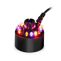 AGPTEK Mist Maker Fogger Water Fountain Pond Fog Machine Atomizer Air Humidifier with 12 LED Light Color Change for Office Home Room Car, Black