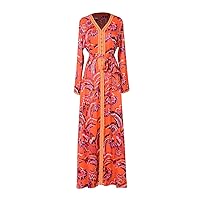 Traditional Dresses for Women Women's Muslim Skirt Printed Color Block Smooth Comfortable Dress