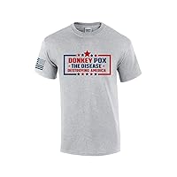 Mens Donkey Pox The Real Issue in America Funny Short Sleeve T-Shirt Graphic Tee