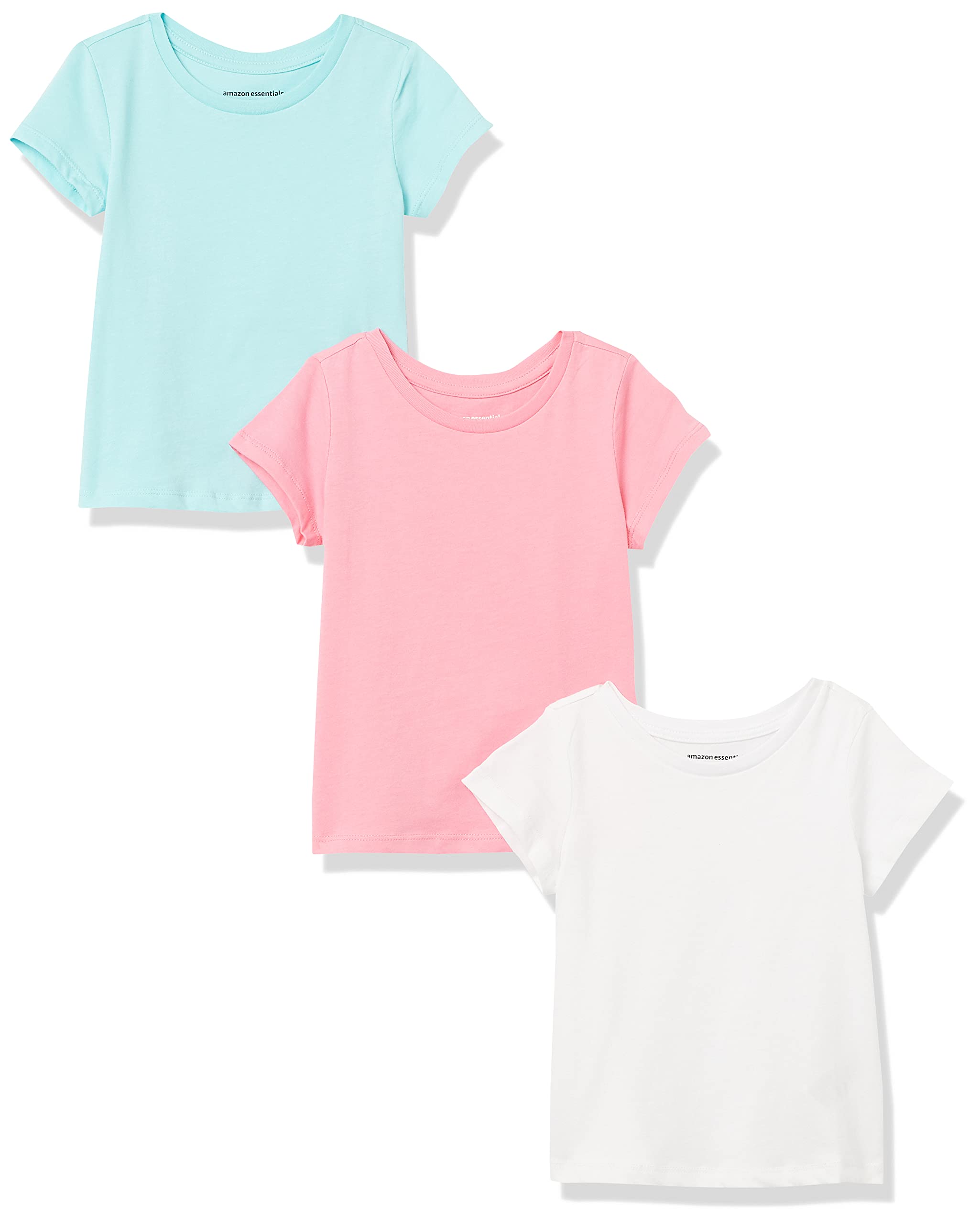 Amazon Essentials Girls and Toddlers' Short-Sleeve T-Shirts, Multipacks