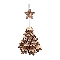 DIY Unfinished Wooden Snowflake Ornaments Snowflakes Christmas Tree Hanging Cutouts Wood Slices with Cord Christmas Craft Embellishments for Xmas Tree Decorations Supplies