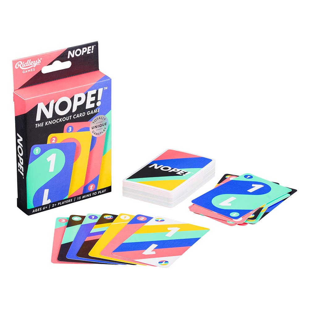 Ridley’s Nope! Fun Card Game for Families, Action-Packed, Fast-Paced Game for 2+ Players, Includes 104 Game Cards and Instructions, Simple Card Game for Kids Ages 6+
