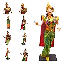 Unique Addict Store Thai Dancer Dolls Ornaments- Vintage Dancing Figures in Beautiful, Handmade & Traditional Costume- Thailand Decorative Figurines W2.3*L4.4*H11 inches Weight 148g