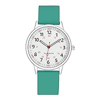 Women Watch for Nurse Easy to Read Dial Wristwatches Silicone Band Water Resistant Watches Second Hand and 24 Hour