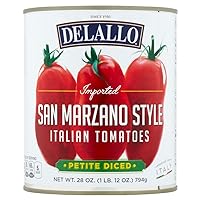 DeLallo San Marzano Style Diced Tomatoes, 28 Ounce Can, Italian Plum Tomatoes Packed in Light Puree, Product of Italy, Non-GMO