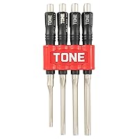 Tone PP800P Pin Punch Set with Holder, Red, 8 Pieces