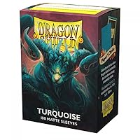 Dragon Shield Sleeves – Matte Turquoise “Atebeck” 100 CT – Card Sleeves - Smooth & Tough - Compatible with Pokémon, Magic The Gathering Cards & Digimon MTG TCG OCG & Hockey Cards