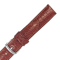 Hadley Roma MS838 18mm Brown Matte Alligator Grain Genuine Leather Watch Band