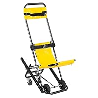 Yellow Manual Lift Stair Chair, can be Operated by one Person to Ancillary Moving Elderly, Folding Chair,Portable Folding Stair Chair for Daily Transfer, withstands 350 lbs