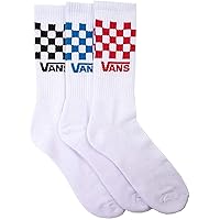 Vans | Classic Crew Socks, 3 Pair Pack (9.5-13, White/Multi Checkered)