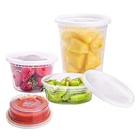 TashiBox [8 oz,16oz,32oz,48Sets,16Sets each size Plastic food storage containers with lids airtight,BPA Free,Microwave/Dishwasher/Freezer Safe