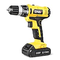 DNA MOTORING 18V Max Variable Speed Cordless Drill/Driver 21+1 Torque Setting Power Drill Kit 3/8 in Keyless Chuck, W/Charger, LED, Yellow/Black, TOOLS-00518