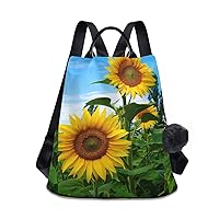 ALAZA Summer Sunflower Flowers Floral Backpack Purse for Women Anti Theft Fashion Back Pack Shoulder Bag