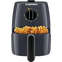Chefman TurboFry 2-Quart Air Fryer, Dishwasher Safe Basket & Tray, Use Little to No Oil For Healthy Food, 60 Minute Timer, Fry Healthier Meals Fast, Heat And Power Indicator Light, Temp Control, Grey