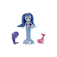 Enchantimals Family Toy Set, Dorinda Dolphin Doll (6-in) with Removable Tail and 3 Dolphin Animal Figures, Great Gift for 3 to 8 Year Old Kids