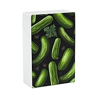 Pickle Cucumbers Slim Cigarette Carrying Case Pocket Smoking Box Holder Gift for Men Women