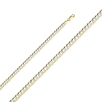 14KY 6.9mm Cuban WP Chain for Women and Men | 14K Solid Gold Lobster Clasp Jewelry for Men’s Women’s Girls | Jewelry Gift Box | Gift for Her | Gold Bracelet