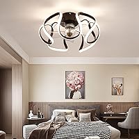 Ceiling Fans, with Lights and Remote, Modern Ceiling Fans with Lamps, Fan Light Ceiling Bedroom Ceiling Fan with Lighting Ceiling Fan Lighting/Black